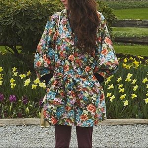 H&M Dolman Sleeve Belted Floral Jacket